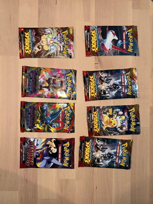 Pokemon booster packs като нови, комплект от 8