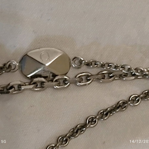 Christian Dior necklace triple chain long, like new, silver