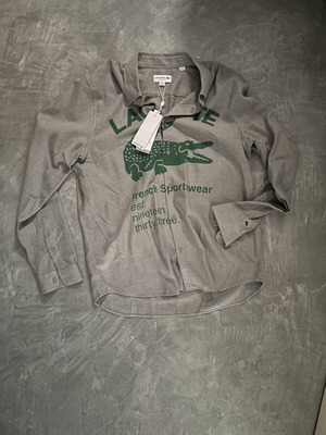 Lacoste πουκάμισο καινούργιο, μέγεθος M/L, γκρι και πράσινο