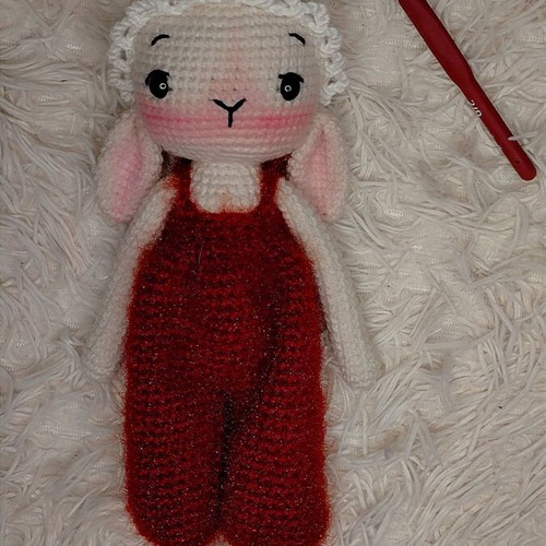 Little Mochi handmade knitted lamb teddy new