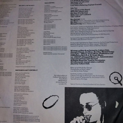 Culture Club Kissing To Be Clever record like new, pop