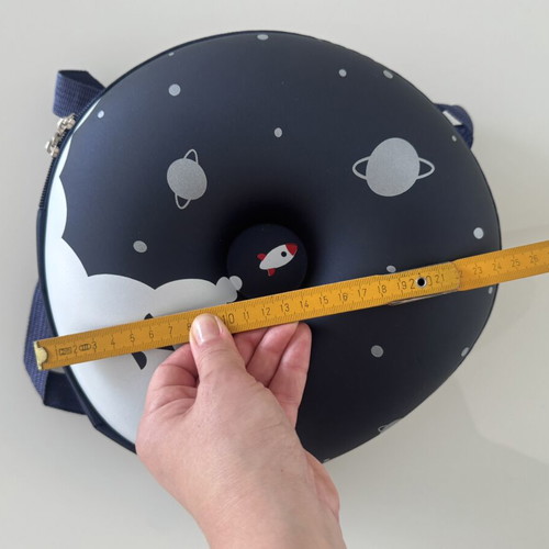 Space backpack 3D new, blue with planets and rocket design