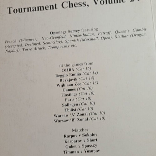 Tournament Chess Volume 24 book used, English