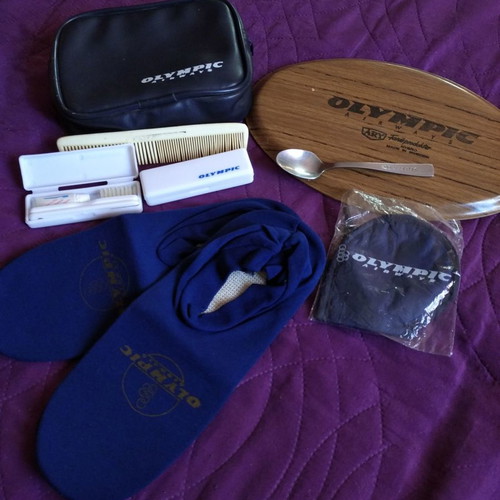 Olympic Airways toiletry set new with tray and spoon