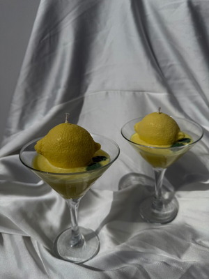 Soy candle lemon new handmade with lemon scent