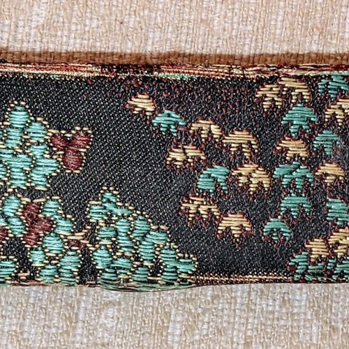 Vintage embroidered brocade lipstick and jewelry box like new
