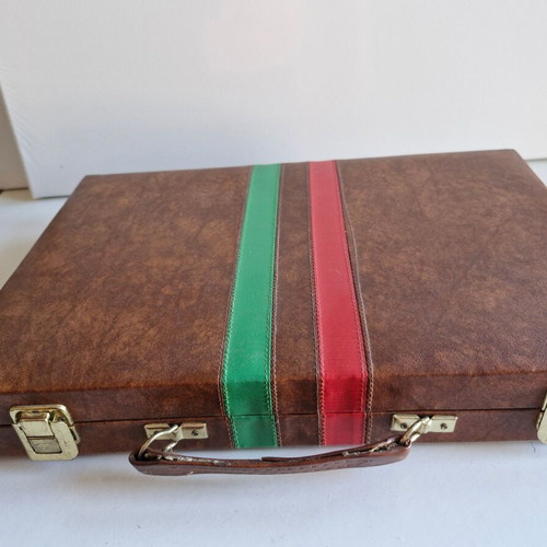 Backgammon in leather case used