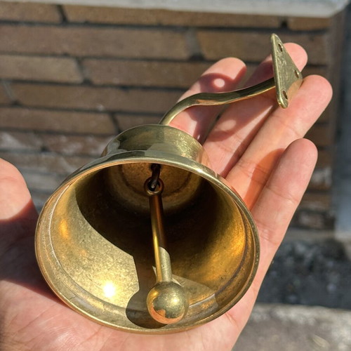 Bronze nautical wall bell, 9×10 cm