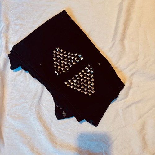 Black jeans with studs like new, size L
