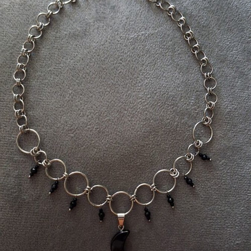 Handmade Stainless Steel Chainmail Choker new, black and silver
