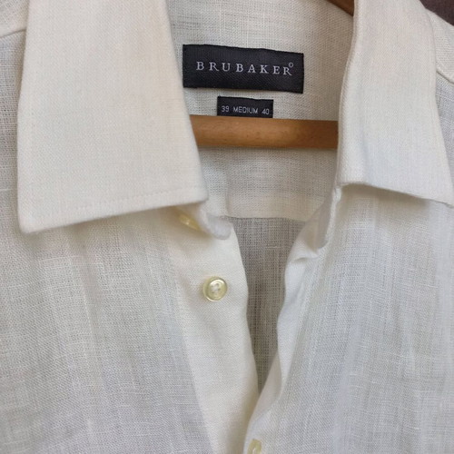 Brubaker 100% linen shirt like new, white, size M