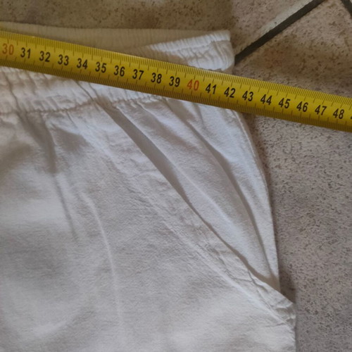 Linen cargo pants unisex like new, white, cotton drawstring
