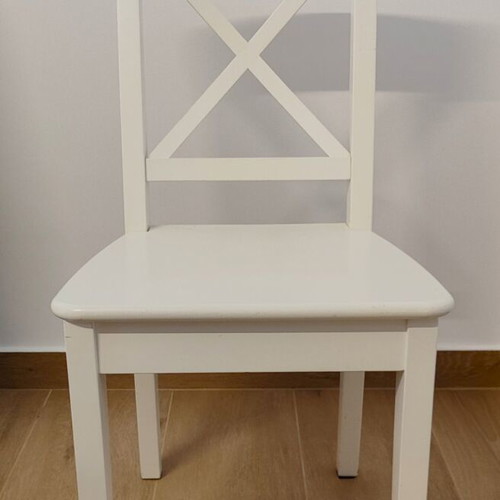 Ingolf dining chair Ikea like new, solid wood, white acrylic
