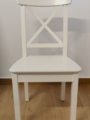 Ingolf dining chair Ikea like new, solid wood, white acrylic