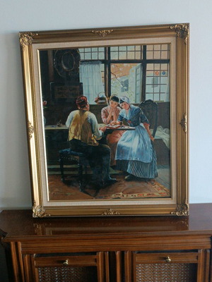 Painting with elegant frame new, neoclassical theme