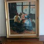 Painting with elegant frame new, neoclassical theme