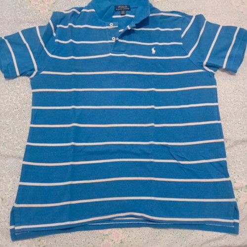 Polo Ralph Lauren polo shirt, size large, blue and white
