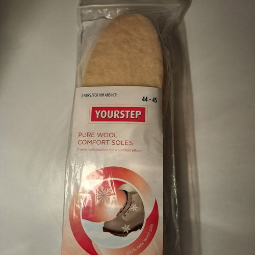 Yourstep wool insoles pack of 2 size 44-45 new