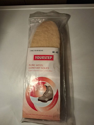 Yourstep wool insoles pack of 2 size 44-45 new