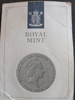 British 1990 Royal Mint 5 Pounds commemorative coin
