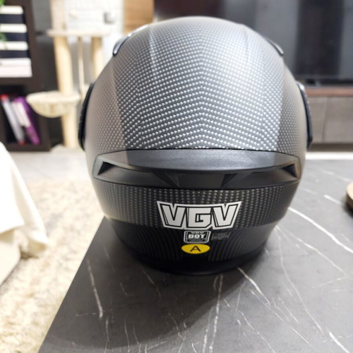 Helmet carbon look large flip up sun visor new