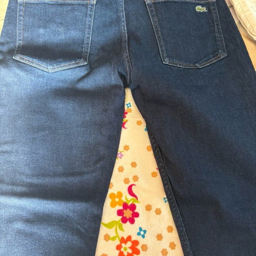 Lacoste denim pants like new, size 33-34, blue