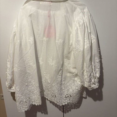 Karavan summer set with lace shorts and shirt new, size L/XL, white
