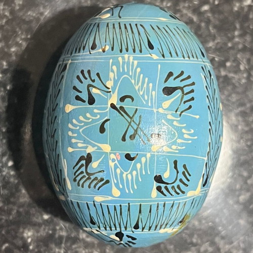 Hand-Painted Wooden Decorative Egg