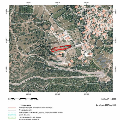 Land plot 977 m² in Skiritida, Tripoli, buildable with mountain view