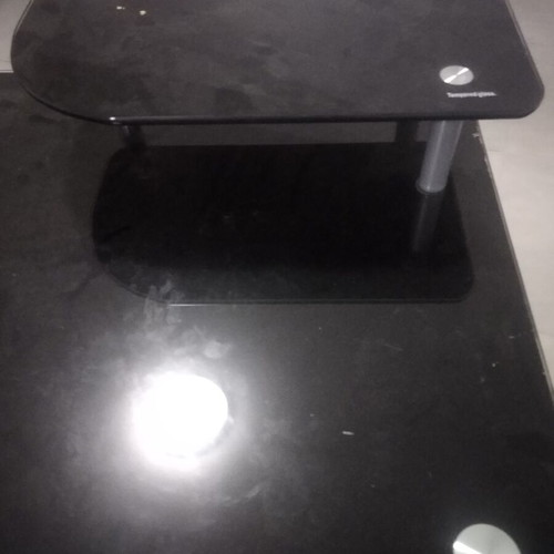 Glass desk used 60x120 cm, metal and glass