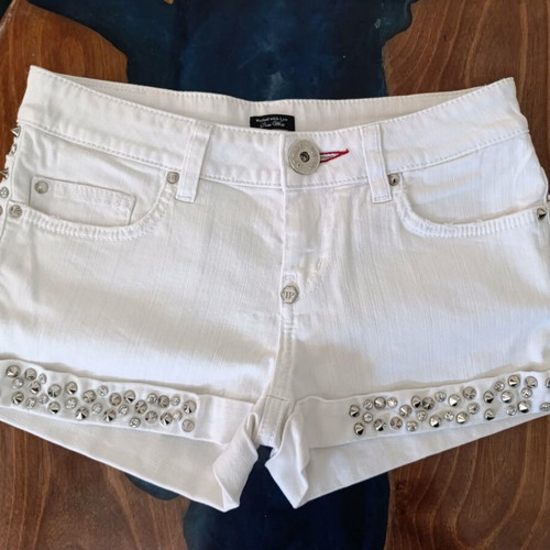 Philipp Plein white shorts with stones, size S