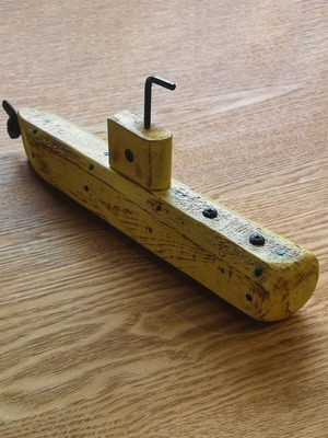 Wooden decorative submarine Yellow Submarine new