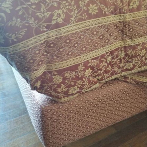 Double bed like new with mattress, headboard, and Italian fabrics
