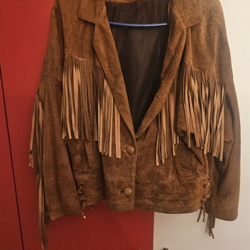 Suede jacket, size L, beige