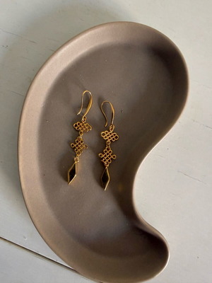 Long earrings gold tone like new