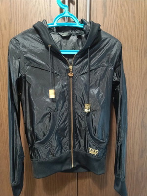Adidas windbreaker jacket, black, XS