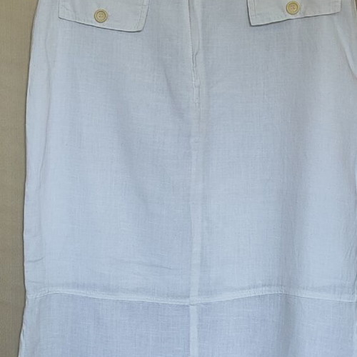 Forel White Linen Maxi Skirt with Drawstring size 46 XL like new