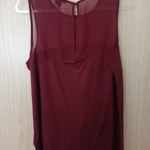 H&M burgundy blouse with transparent upper part, size medium, like new