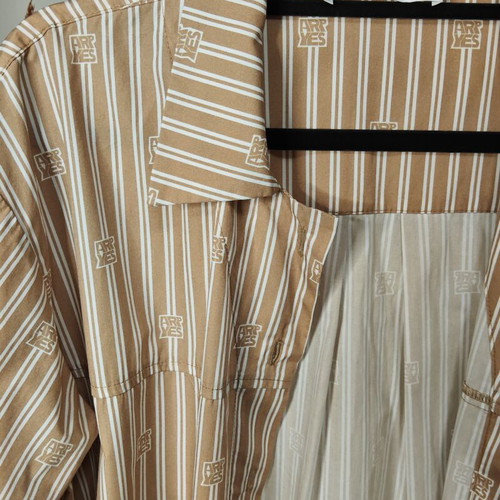 Arpyes vintage shirt beige camel with white stripes size S/M like new