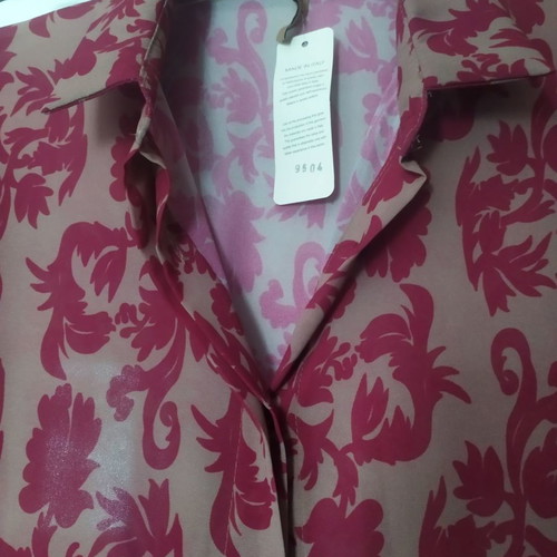 Shirt new with tag in beige and magenta
