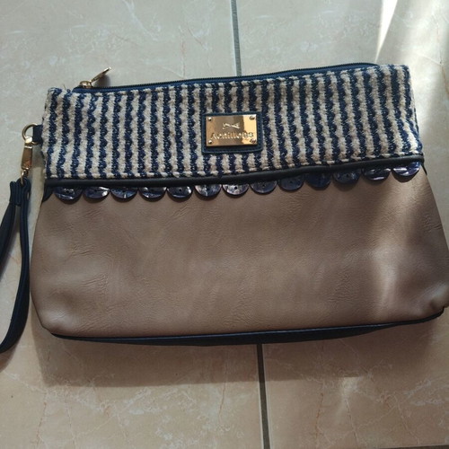 Achilleas Accessories envelope bag like new, beige and blue