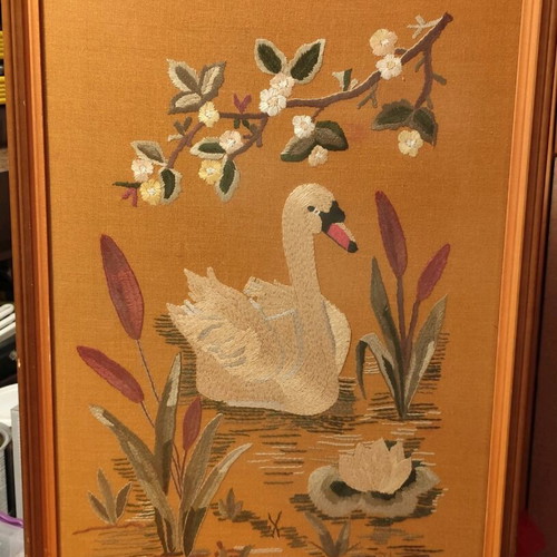 embroidery 1974 handmade without the frame for easy transport. whoever wants the frame can send a message