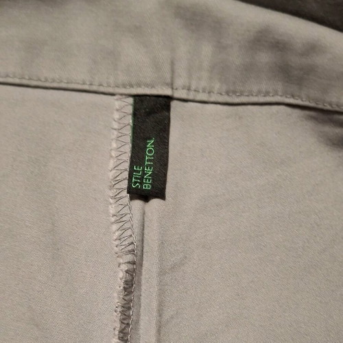 Benetton women's gray pants like new, side zipper, elastic waist