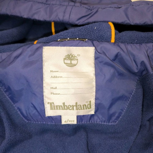 Timberland kids puffer jacket with hood like new, 4 years old