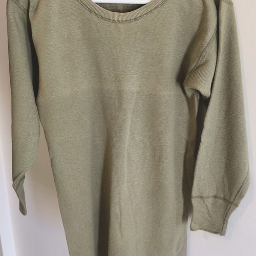 Vintage military thermal top, large, olive green