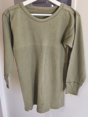 Vintage military thermal top, large, olive green