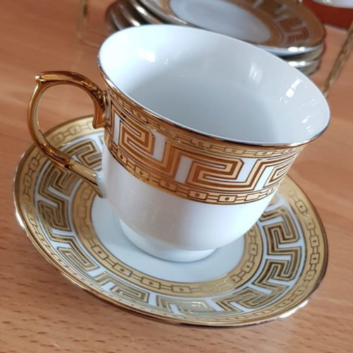 Euro Porcelain tea cup coffee set with 24K gold detail new