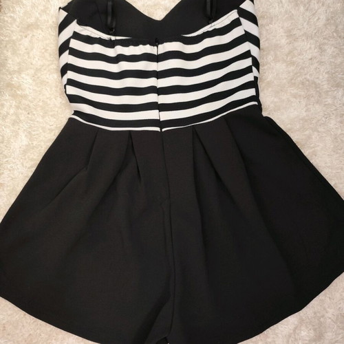 Evening one-piece shorts like new, black and white, One Size