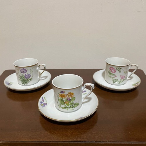 Flora Graeca collectible porcelain cup set by Niki Goulandri new