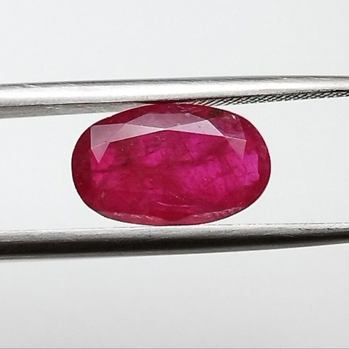 Natural unheated ruby 2.08 carat vivid red oval